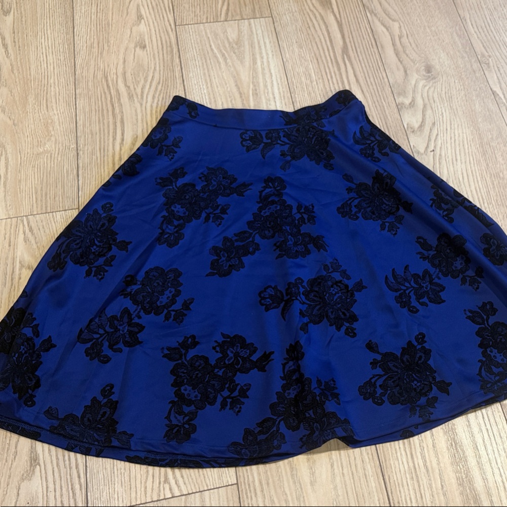 Monteau Royal Blue Floral Skater Skirt